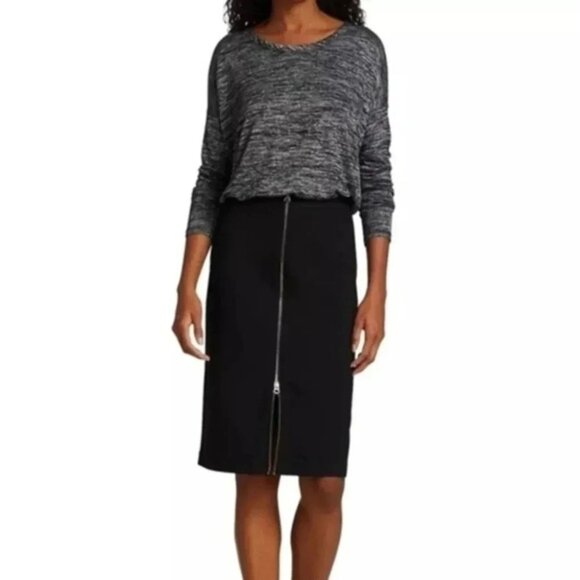 Rag &  Bone Hudson Long-Sleeve Tee Marled Grey Relaxed Fit Women's size Medium - Picture 5 of 9